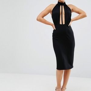 ASOS PETITE Bodycon Dress with Plunge Neckline